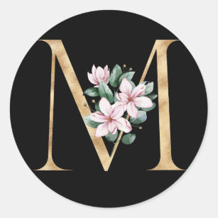 Monogram Letter M with Romantic Vintage Flowers Sticker for Sale by Trish  Dish