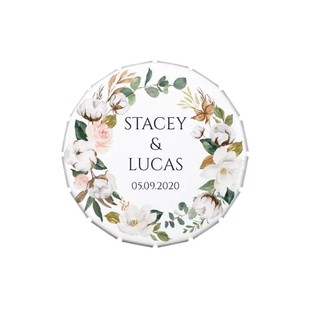 Floral Magnolia Wedding Favor Candy Tin | Zazzle
