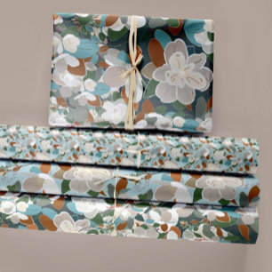 Floral Magnolias Decoupage Wrapping Paper Sheets