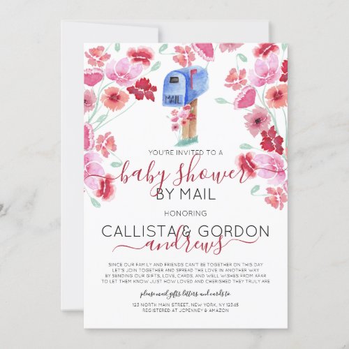 Floral Mailbox Watercolor Shower by Mail Invitation