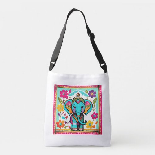 Floral Majesty Elephant Embellished Handbag _ A 