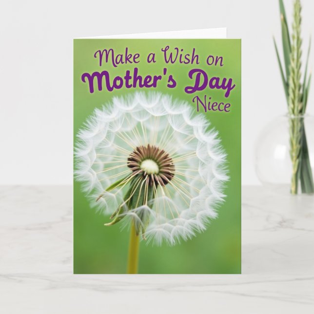 Floral Make A Wish Mothers Card (Front)