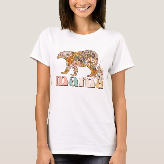 Floral Mama Bear T-Shirt (Front)