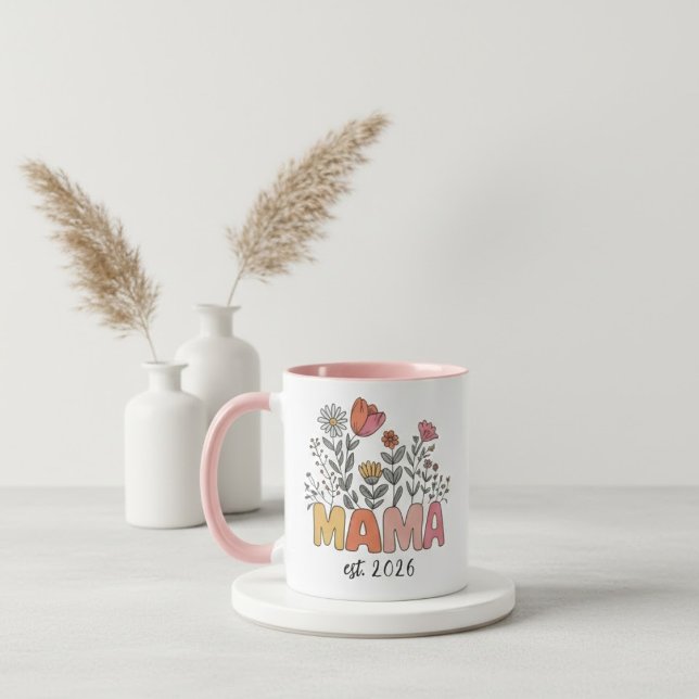Floral Mama Est Year Wildflower Design Mug (Creator Uploaded)