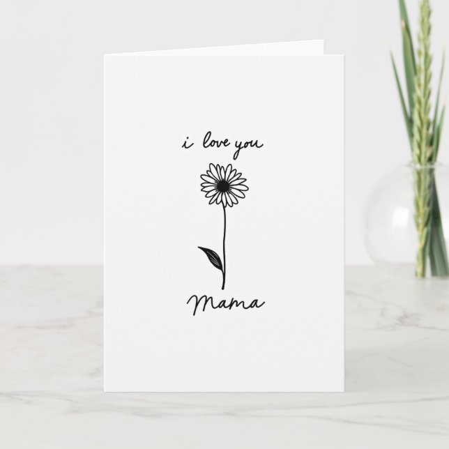 Floral Mama I Love You Card (Front)