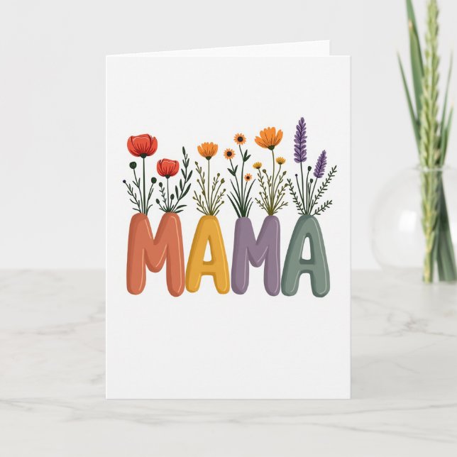 Floral Mama Letter Mothers Day Card (Front)