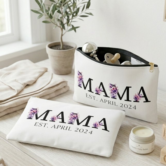 Floral Mama New Mom Text Accessory Pouch (Creator Uploaded)