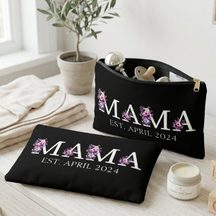 Floral Mama New Mom Text Accessory Pouch