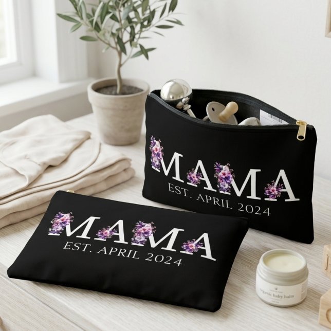 Floral Mama New Mom Text Accessory Pouch (Creator Uploaded)