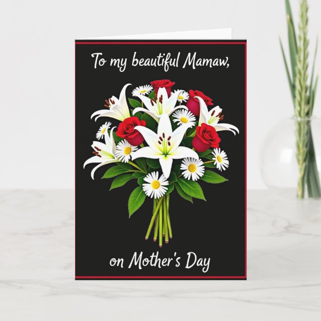 Floral Mamaw Mothers Day Card (Front)