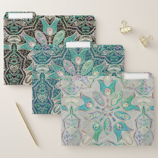 Floral Mandal Pattern File Folders