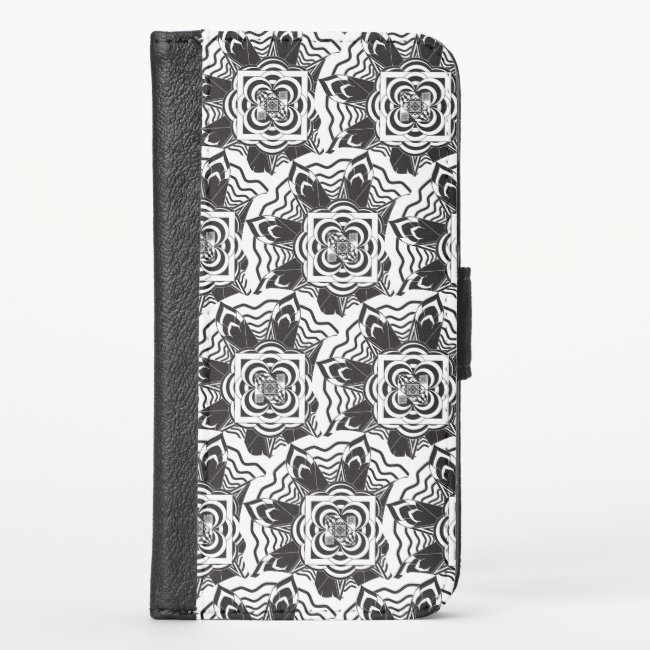 Floral Mandala Abstract iPhone X Wallet Case