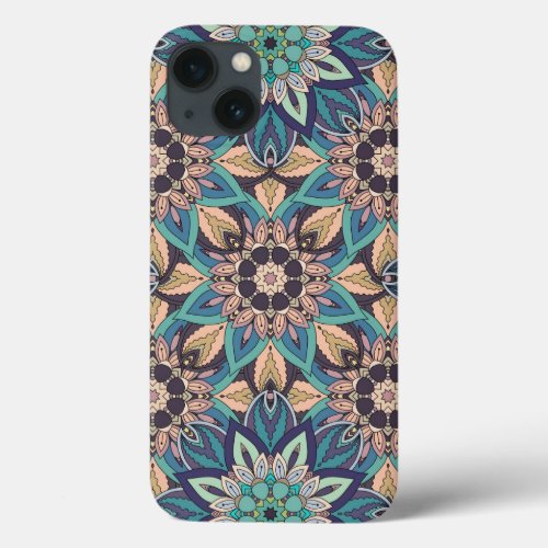 Floral mandala abstract pattern design iPhone 13 case