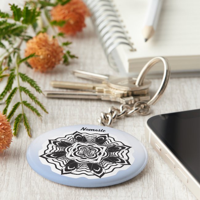 Floral Mandala Abstract Pattern Yoga Keychain