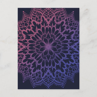 Floral Mandala Flower Yoga Postcard