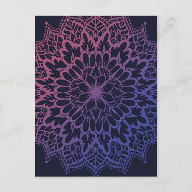 Floral Mandala Flower Yoga Postcard (Front)