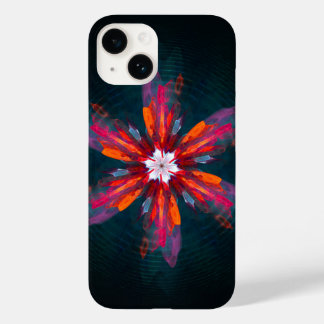 Floral Mandala Flowers Orange Red Blue Abstract Case-Mate iPhone 14 Case