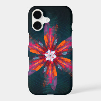 Floral Mandala Flowers Orange Red Blue Abstract iPhone 17 Case