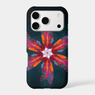 Floral Mandala Flowers Orange Red Blue Abstract iPhone 17 Pro Case