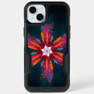 Floral Mandala Flowers Orange Red Blue Abstract iPhone 15 Plus Case