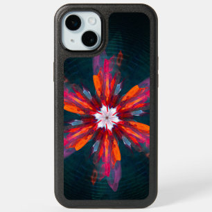 Floral Mandala Flowers Orange Red Blue Abstract iPhone 15 Plus Case