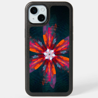 Floral Mandala Flowers Orange Red Blue Abstract iPhone 15 Plus Case