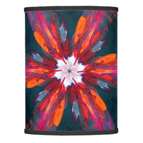 Floral Mandala Flowers Orange Red Blue Abstract Lamp Shade
