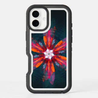 Floral Mandala Flowers Orange Red Blue Abstract iPhone 16 Plus Case