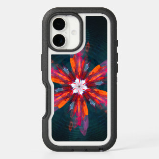 Floral Mandala Flowers Orange Red Blue Abstract iPhone 16 Case