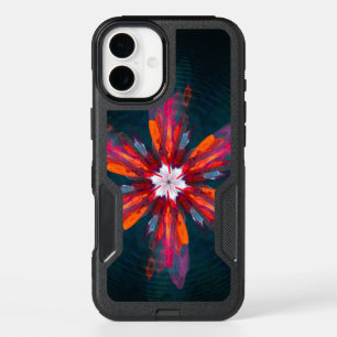 Floral Mandala Flowers Orange Red Blue Abstract iPhone 16 Plus Case