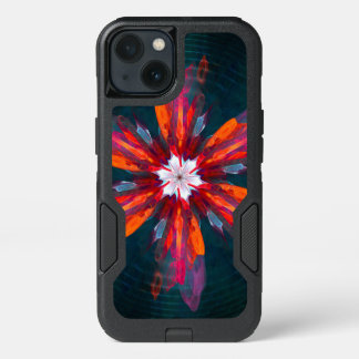 Floral Mandala Flowers Orange Red Blue Abstract iPhone 13 Case