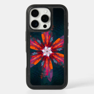 Floral Mandala Flowers Orange Red Blue Abstract iPhone 16 Pro Case