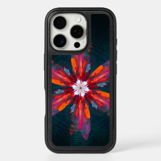 Floral Mandala Flowers Orange Red Blue Abstract iPhone 16 Pro Case