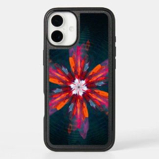 Floral Mandala Flowers Orange Red Blue Abstract iPhone 16 Plus Case