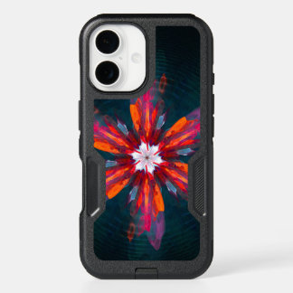 Floral Mandala Flowers Orange Red Blue Abstract iPhone 16 Case