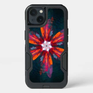 Floral Mandala Flowers Orange Red Blue Abstract iPhone 13 Case