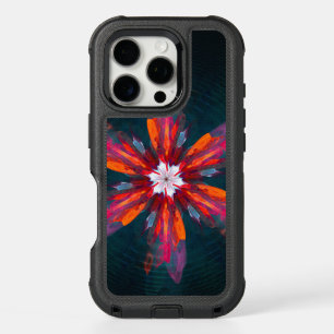 Floral Mandala Flowers Orange Red Blue Abstract iPhone 16 Pro Case