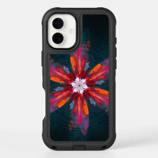 Floral Mandala Flowers Orange Red Blue Abstract iPhone 16 Plus Case