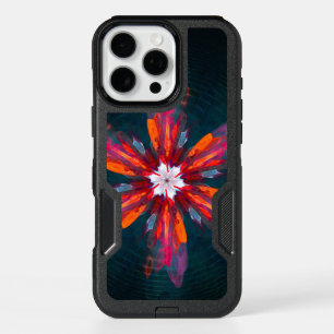 Floral Mandala Flowers Orange Red Blue Abstract iPhone 16 Pro Max Case