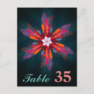 Floral Mandala Flowers Orange Red Blue Abstract Postcard