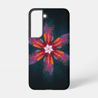 Floral Mandala Flowers Orange Red Blue Abstract Samsung Galaxy S22 Case