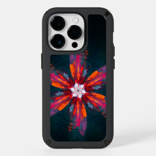 Floral Mandala Flowers Orange Red Blue Abstract Speck iPhone 14 Pro Case