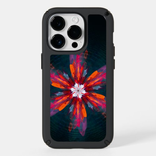 Floral Mandala Flowers Orange Red Blue Abstract Speck iPhone 14 Pro Case