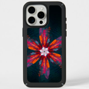 Floral Mandala Flowers Orange Red Blue Abstract iPhone 15 Pro Max Case