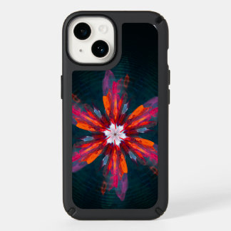 Floral Mandala Flowers Orange Red Blue Abstract Speck iPhone 14 Case
