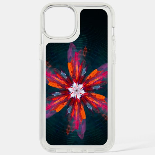 Floral Mandala Flowers Orange Red Blue Abstract iPhone 15 Plus Case