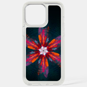 Floral Mandala Flowers Orange Red Blue Abstract iPhone 15 Pro Max Case