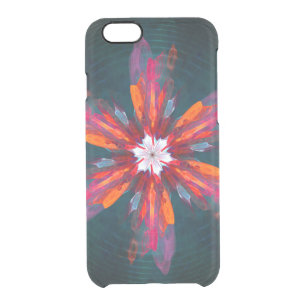 Floral Mandala Flowers Orange Red Blue Abstract Clear iPhone 6/6S Case