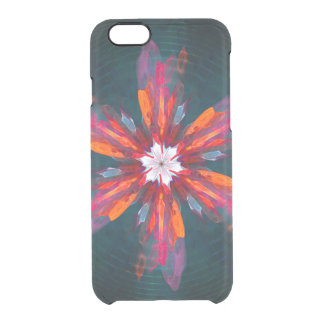 Floral Mandala Flowers Orange Red Blue Abstract Clear iPhone 6/6S Case