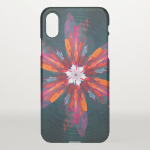 Floral Mandala Flowers Orange Red Blue Abstract iPhone X Case
